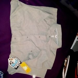 Gray button up shirt